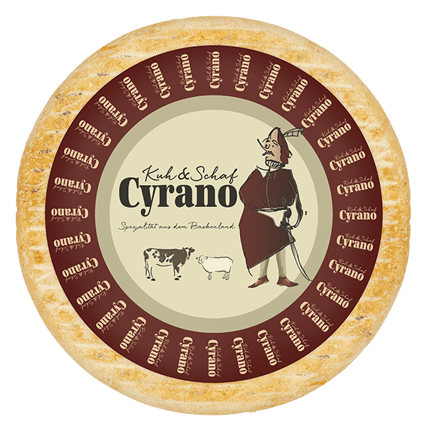 Käse Cyrano Kuh-Schaf, Abbildung Laib von oben